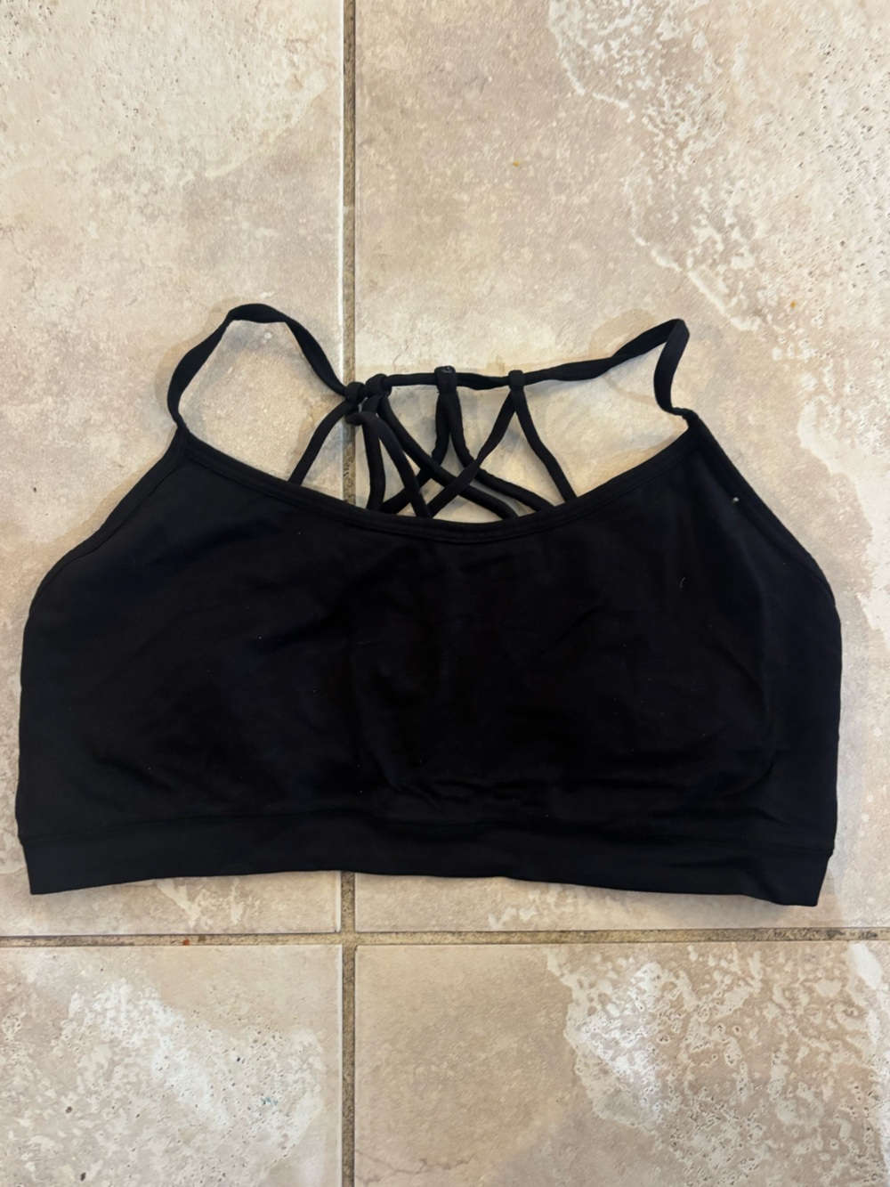 Black Strappy Women's Sports Bra
